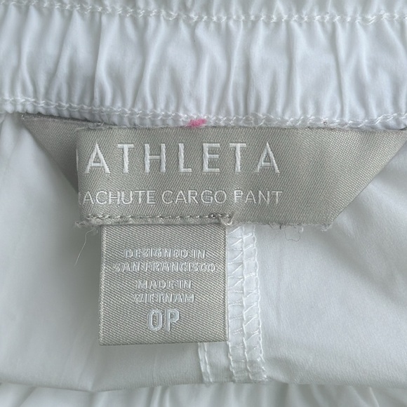 Athleta Womens Pants White Nylon Parachute Cargo Jogger Pull On Bottoms Size 0P - Picture 7 of 7